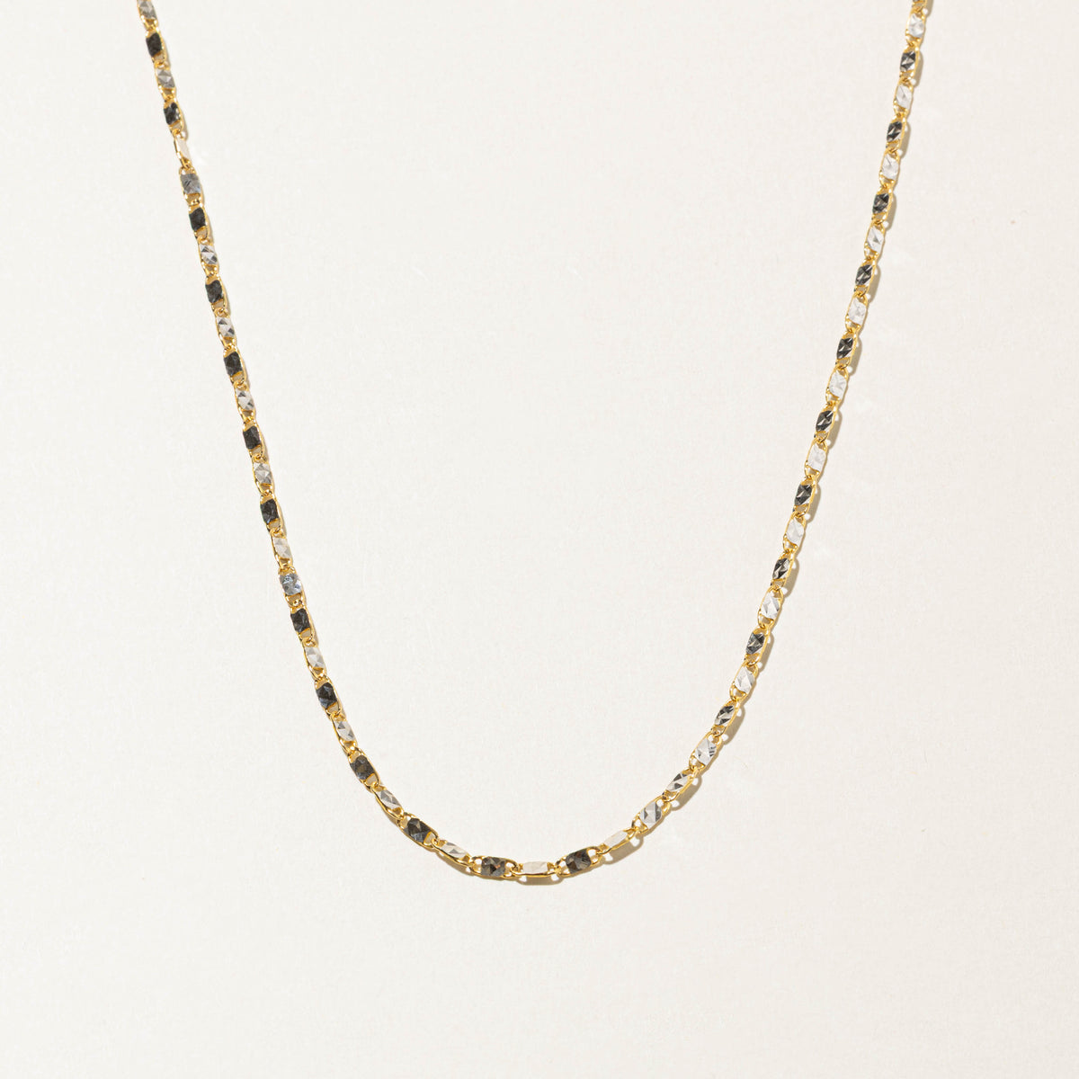 10k Two Tone Gold Modified Anchor Chain | 2.40mm | 18"