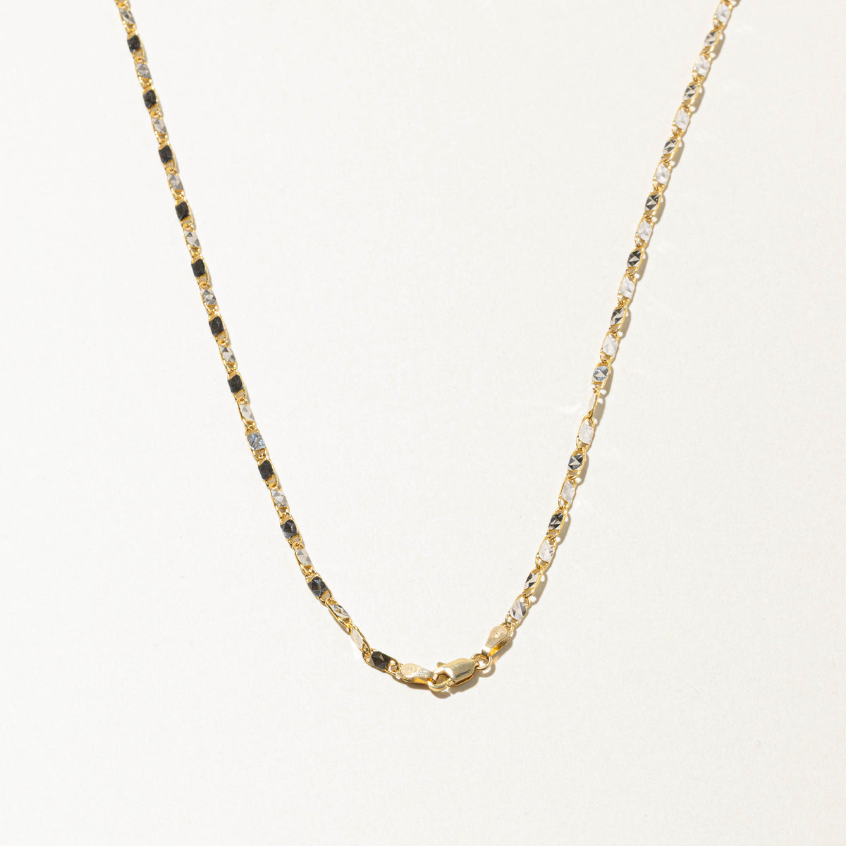 10k Two Tone Gold Modified Anchor Chain | 2.40mm | 18"