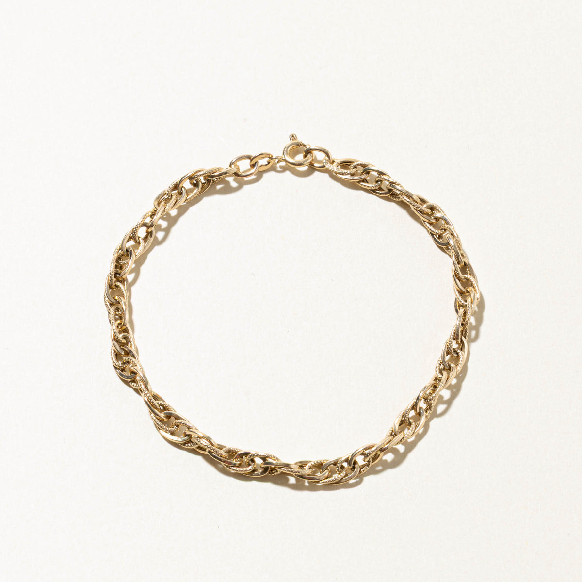 10k Yellow Gold Modified Prince of Wales Chain Bracelet | 4.75mm | 8"