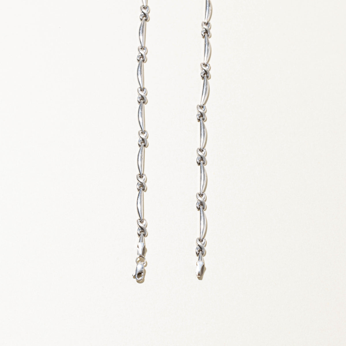 10k White Gold Infinity & Bar Link Chain | 4.25mm | 16"
