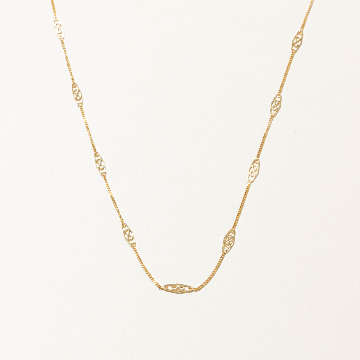 10k Yellow Gold Filigree Chain | 4mm | 16.5"