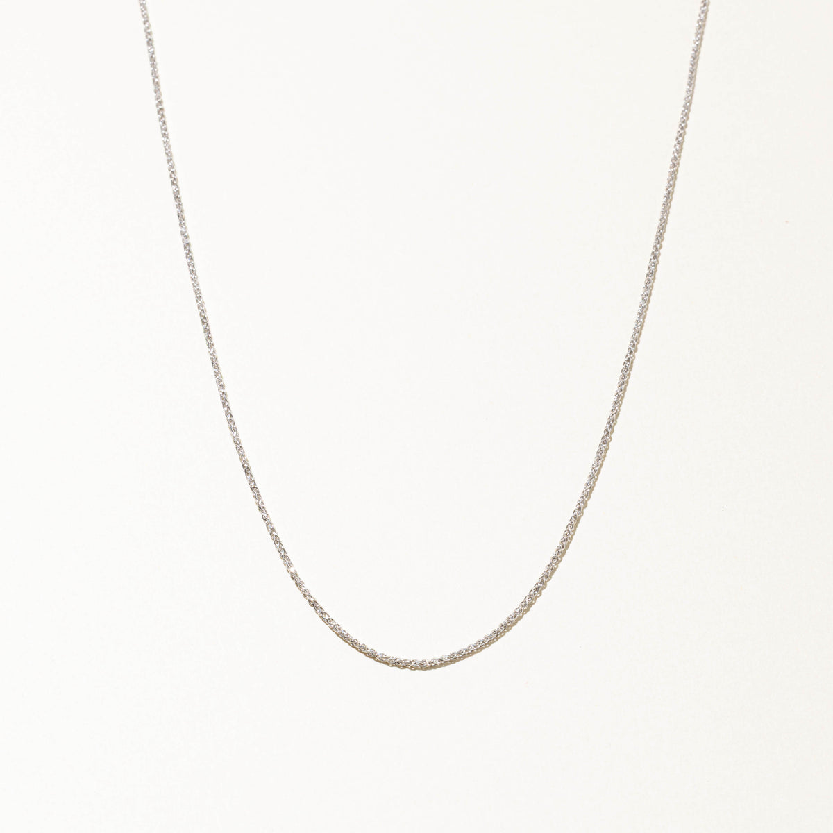 14k White Gold Wheat Chain | 1.4mm | 15.5"