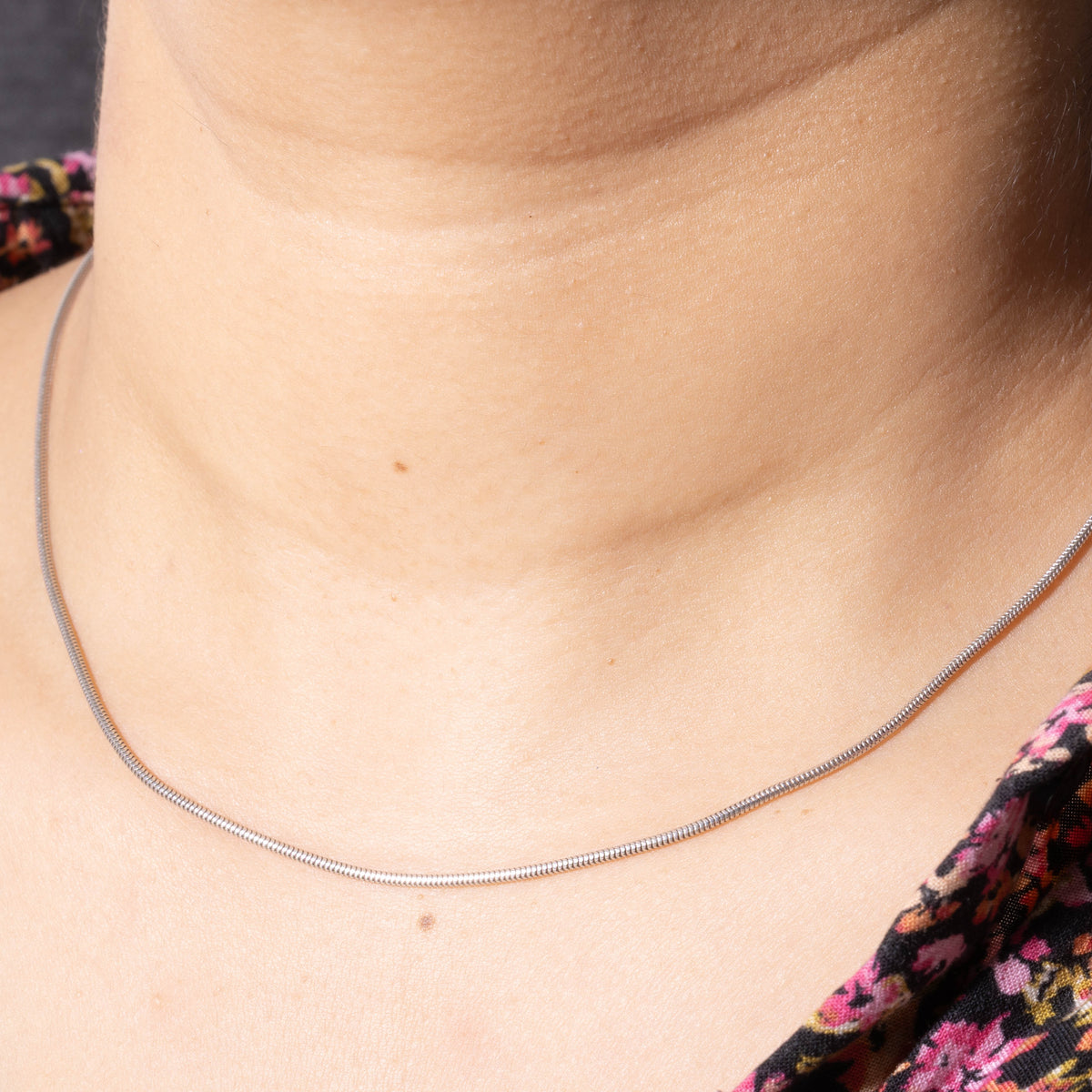 14k White Gold Snake Chain | 1.4mm | 15"