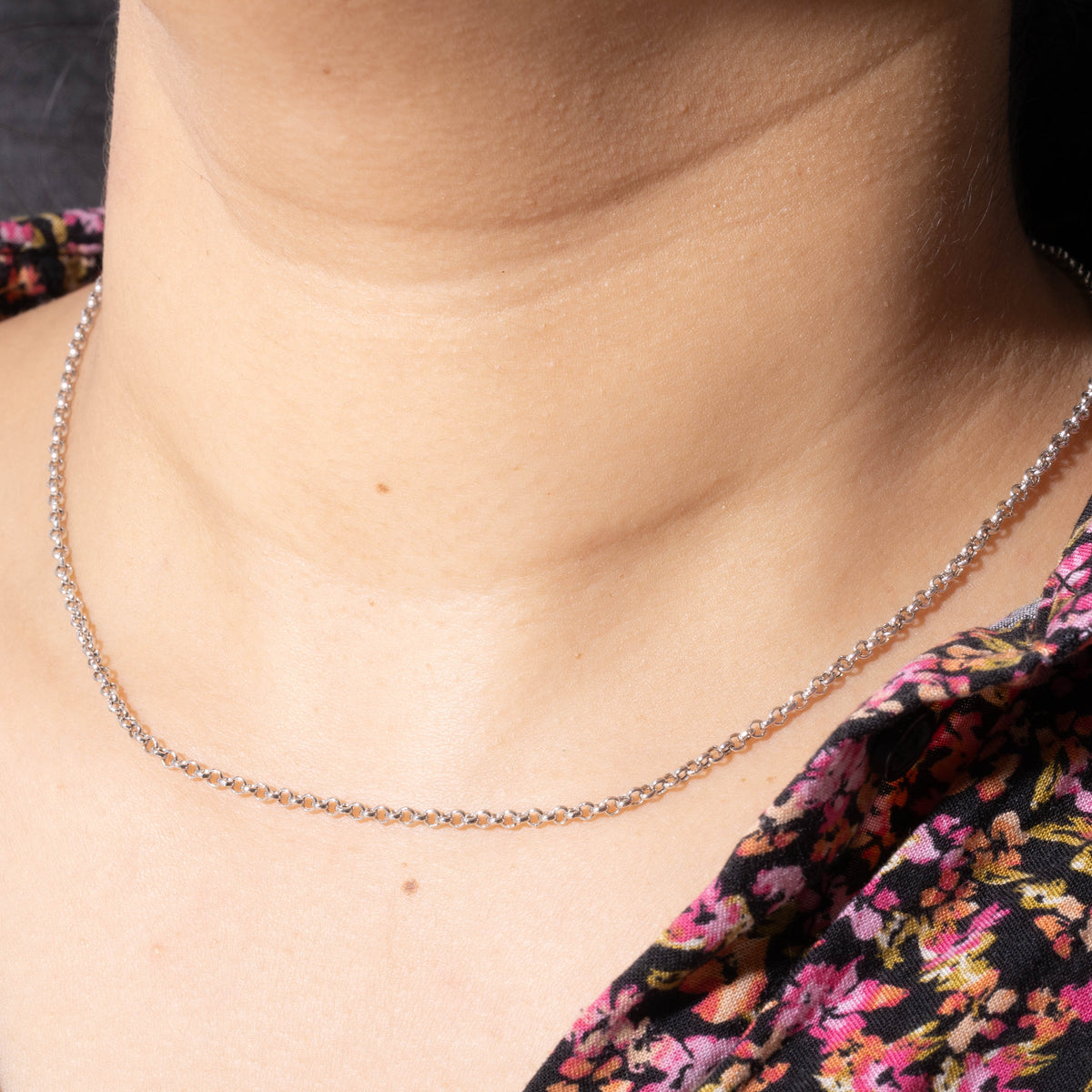 14k White Gold Rolo Chain | 2.35mm | 18"