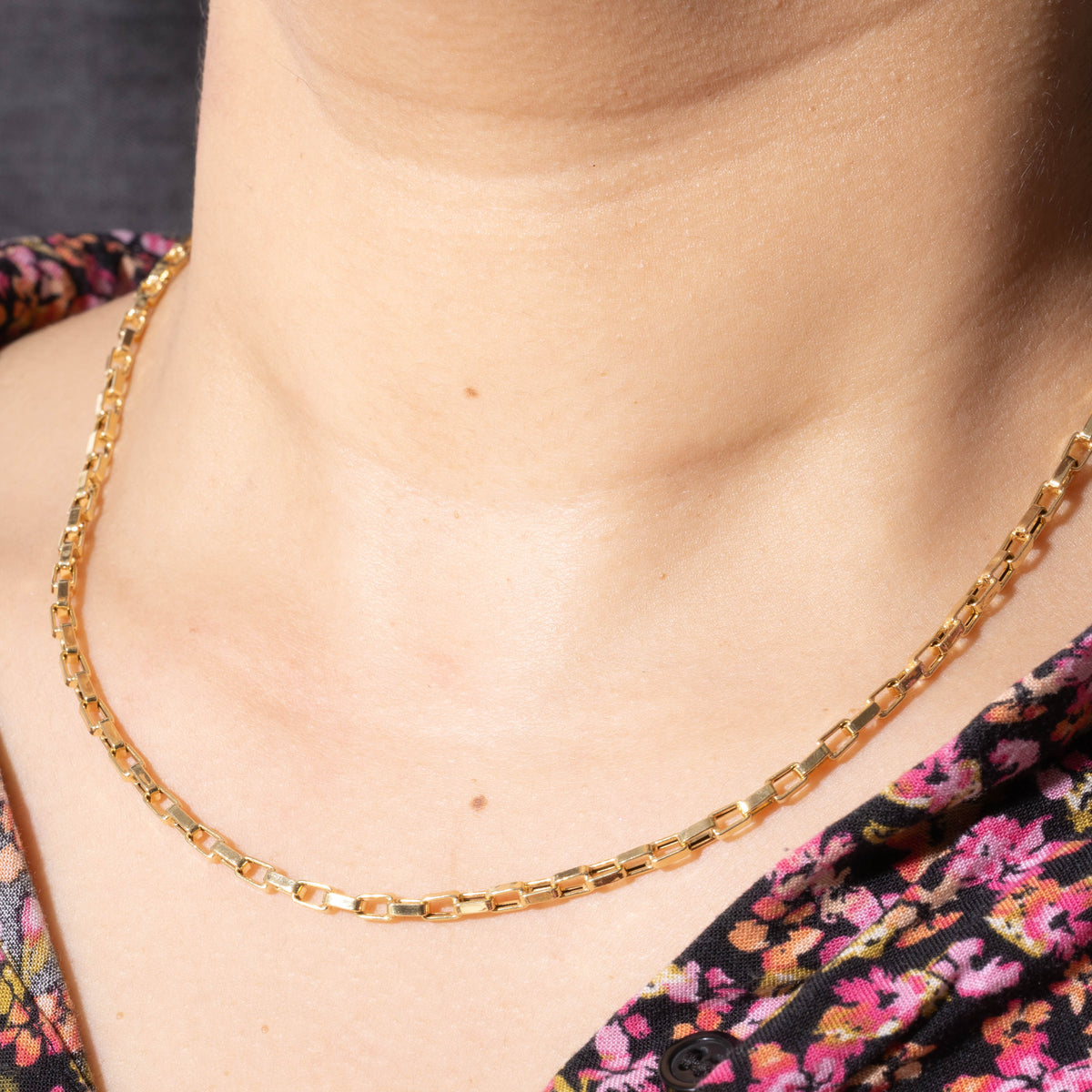 18k Yellow Gold Box Link Chain | 3.05mm | 20"