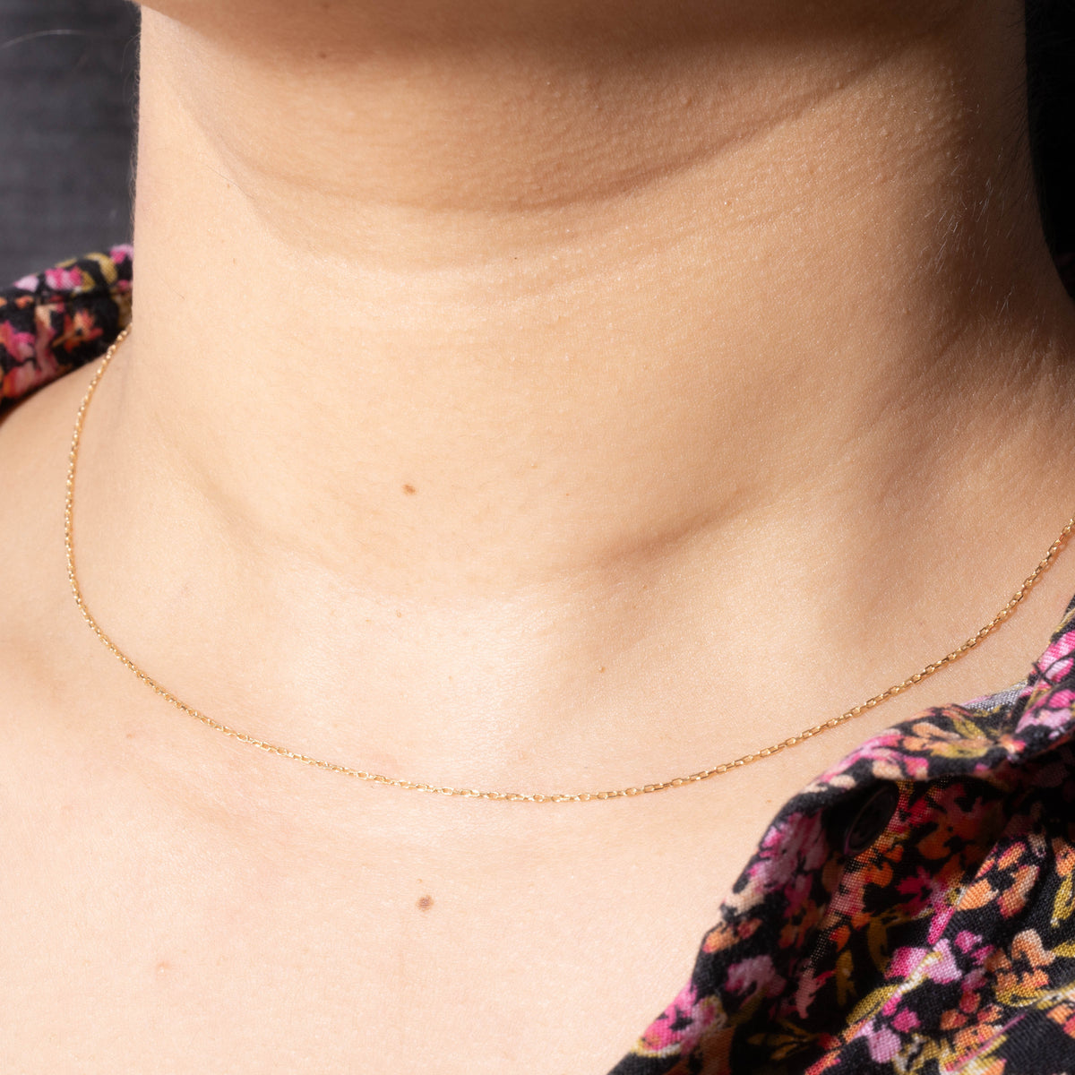 18k Yellow Gold Cable Link Chain | 0.65mm | 18"