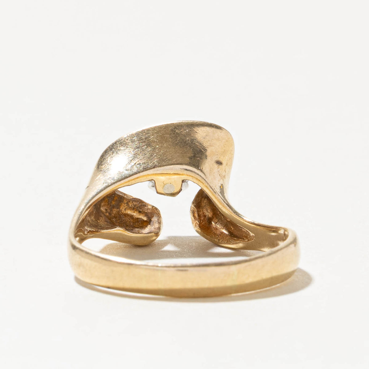 14k Solitaire Diamond Abstract Bypass Ring | 0.50ct SI1 L | SZ 8.25