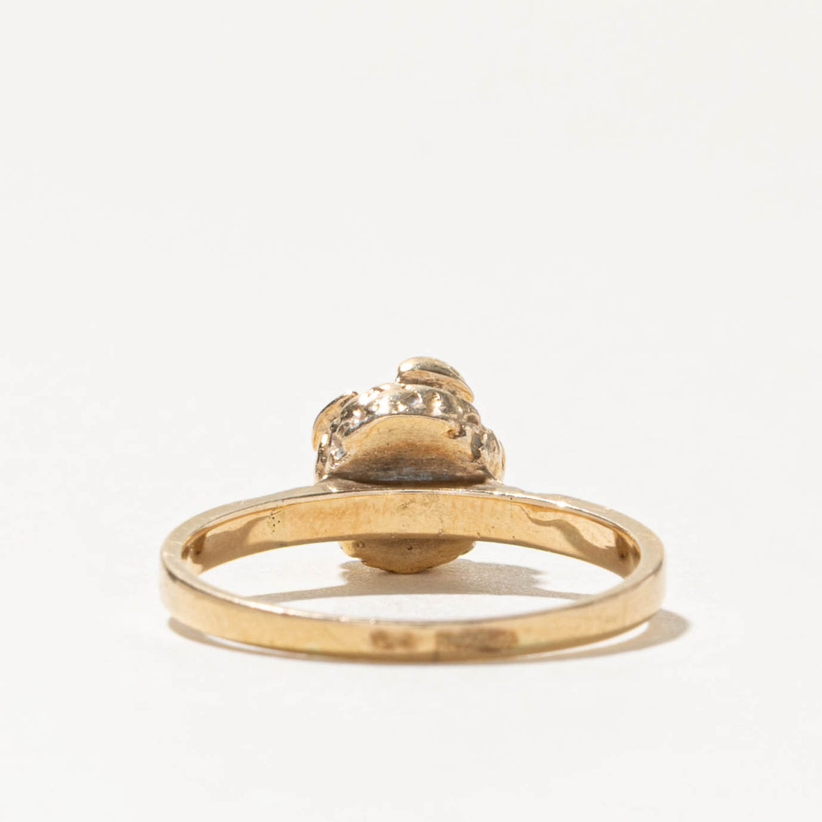 14k Solitaire Diamond Nuggety Floral Ring | 0.08ct | SZ 6