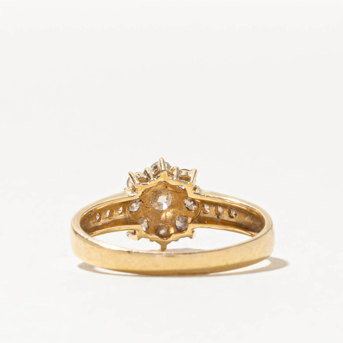 18k Old European Cut Diamond Petal Halo Ring | 0.30ctw | SZ 6