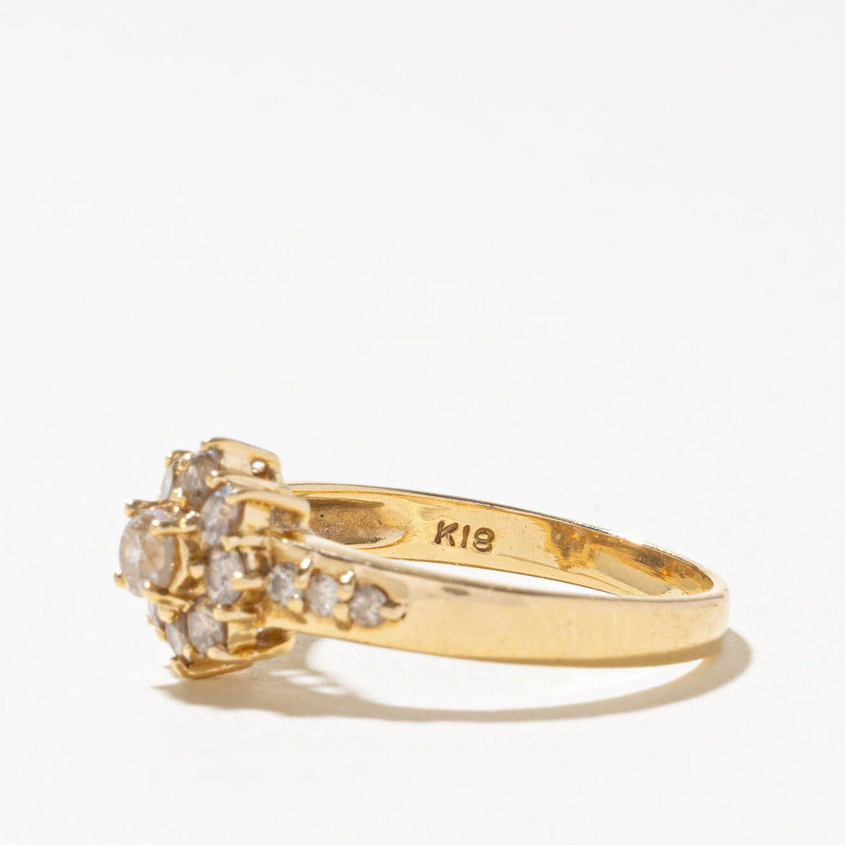 18k Old European Cut Diamond Petal Halo Ring | 0.30ctw | SZ 6