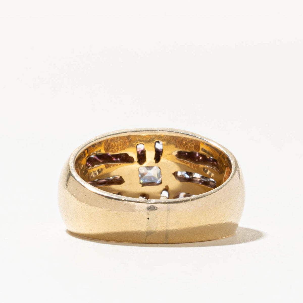 14k Channel Set Diamond Openwork Geometric Dome Ring | 0.32ct VS2 H, 0.43ctw | SZ 6.5