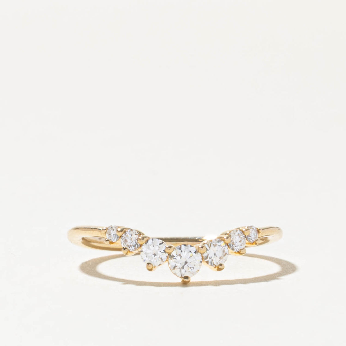 14k Semi Eternity Diamond Contour Ring | 0.25ctw | SZ 6