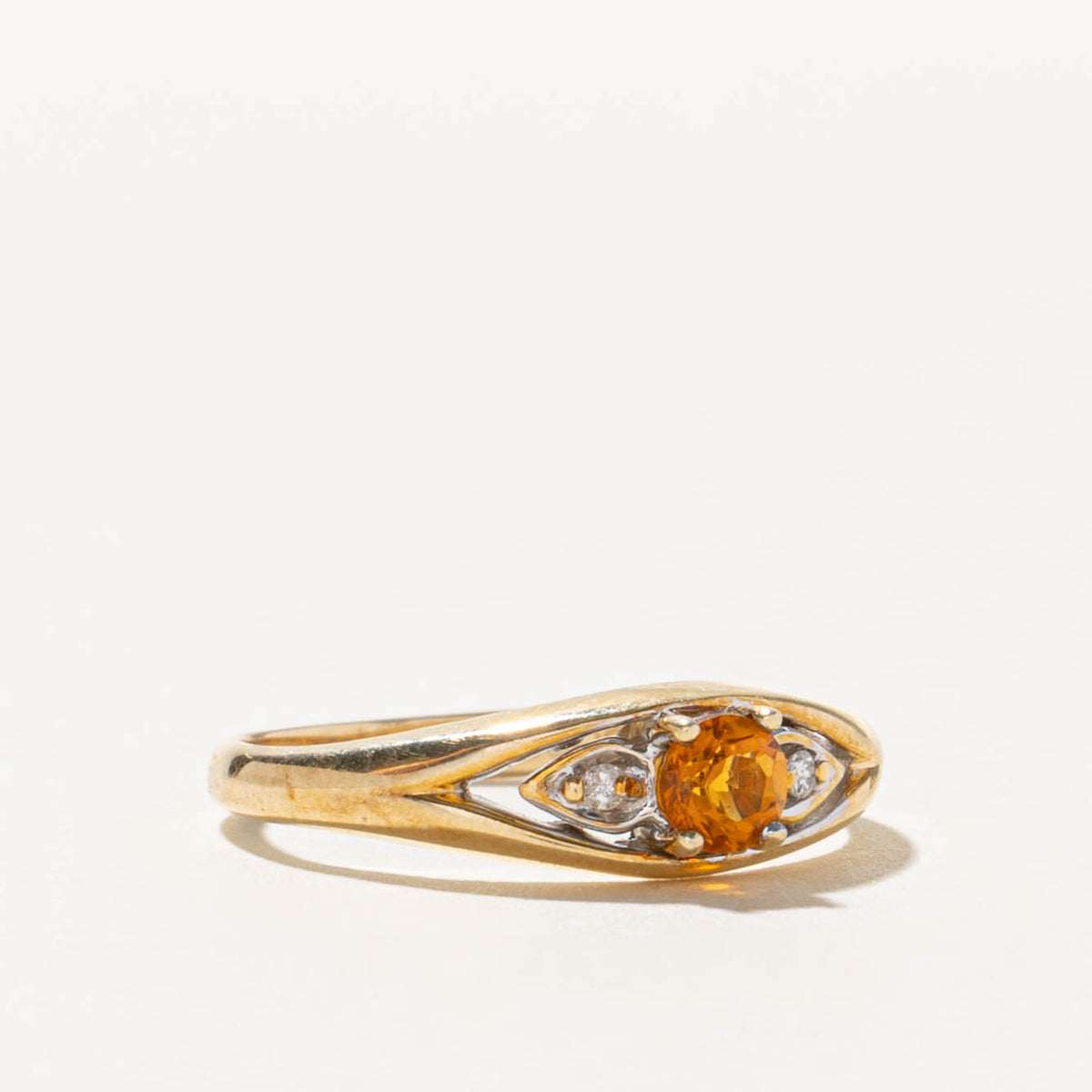 10k Citrine & Diamond Accented Ring | SZ 4.75