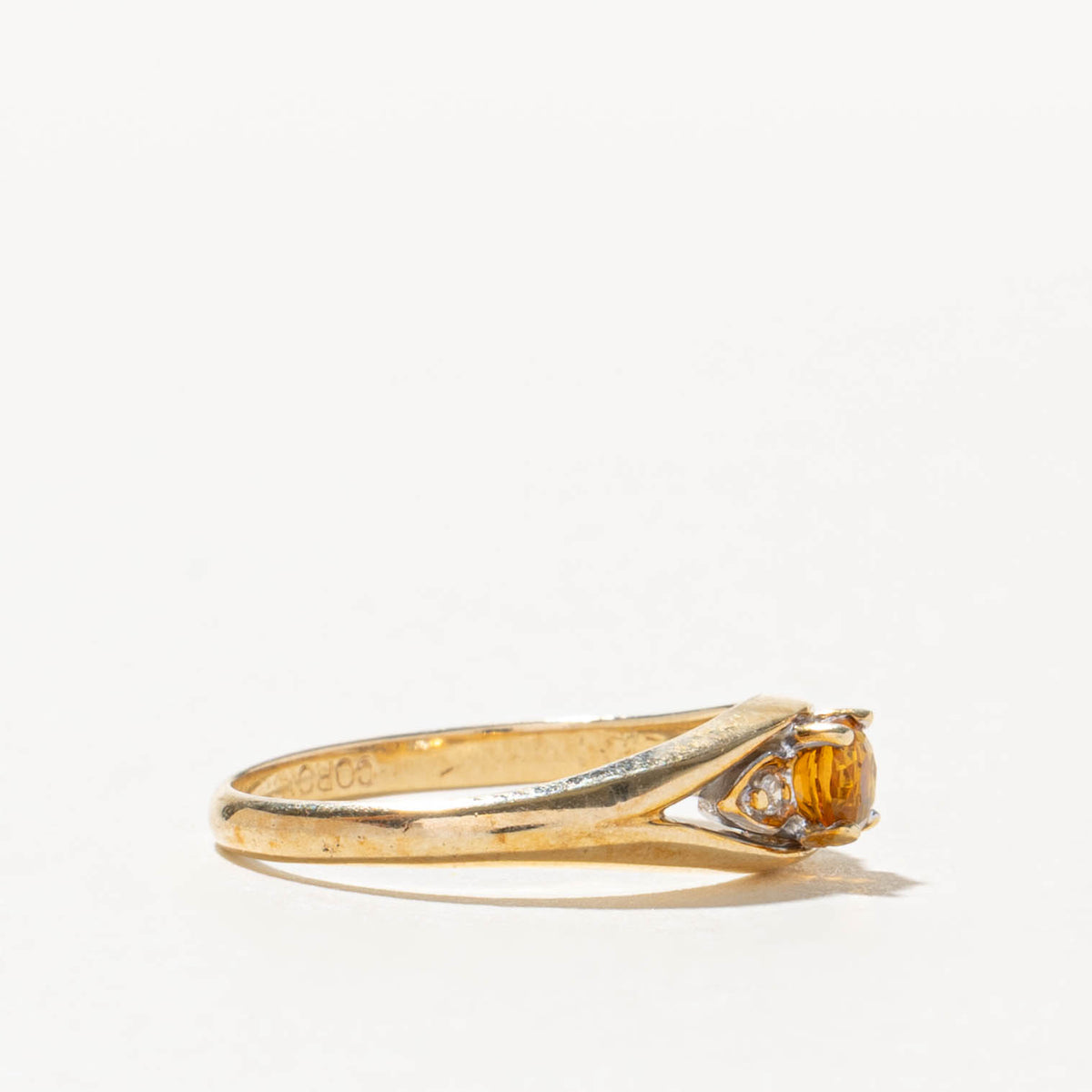 10k Citrine & Diamond Accented Ring | SZ 4.75