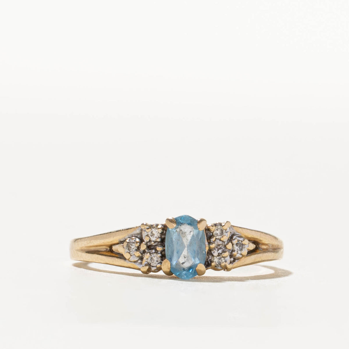 10k Topaz & Diamond Cluster Accented Ring | SZ 4.25
