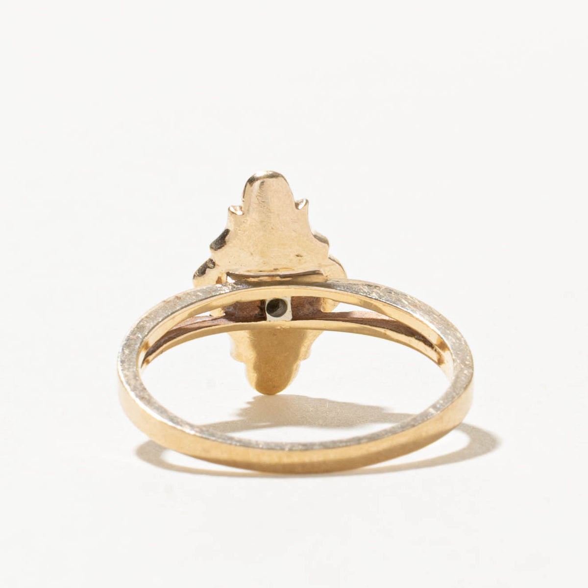 10k Solitaire Diamond Textured Geometric Ring | SZ 6.25