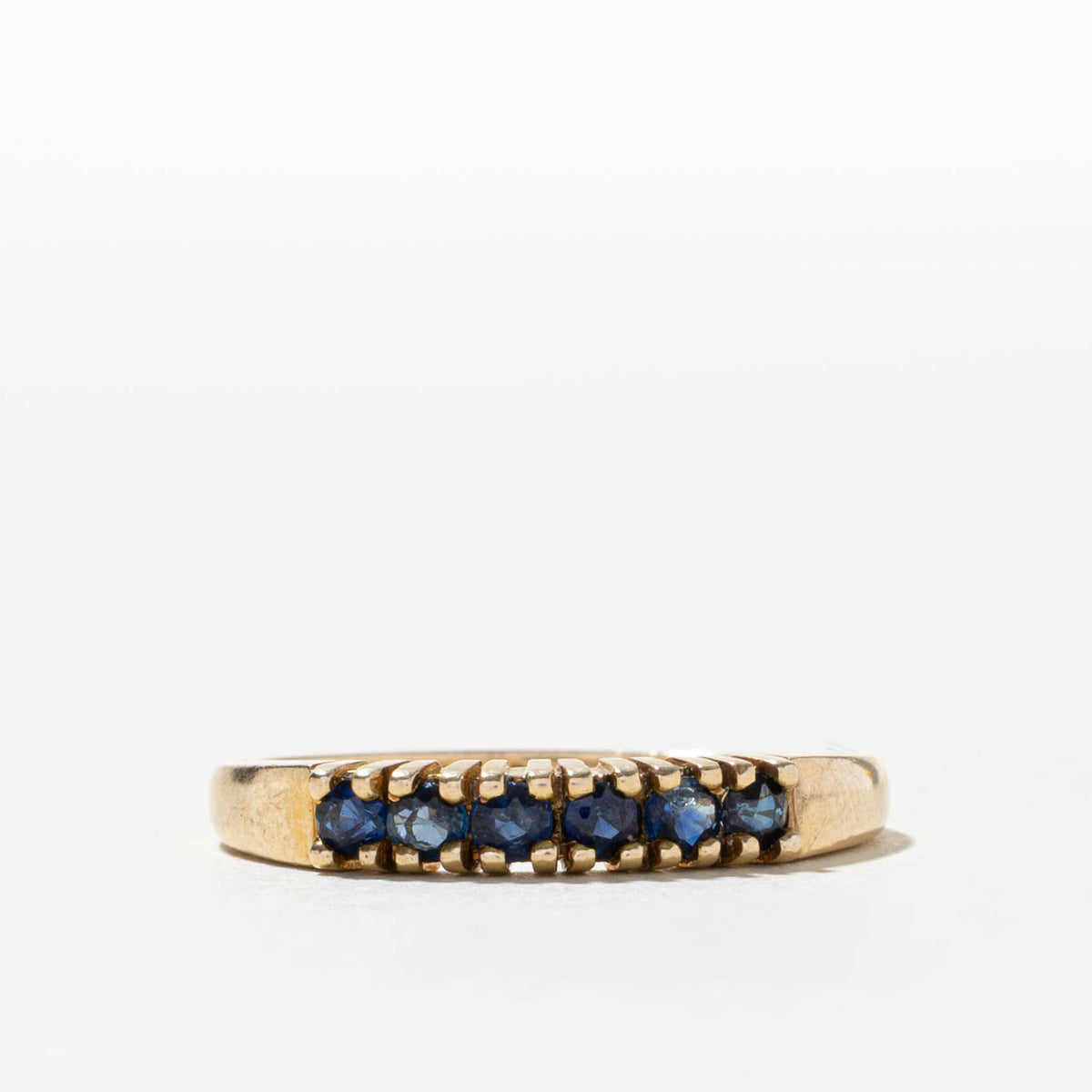 10k Six Stone Sapphire Band | 3.30mm | SZ 7.75