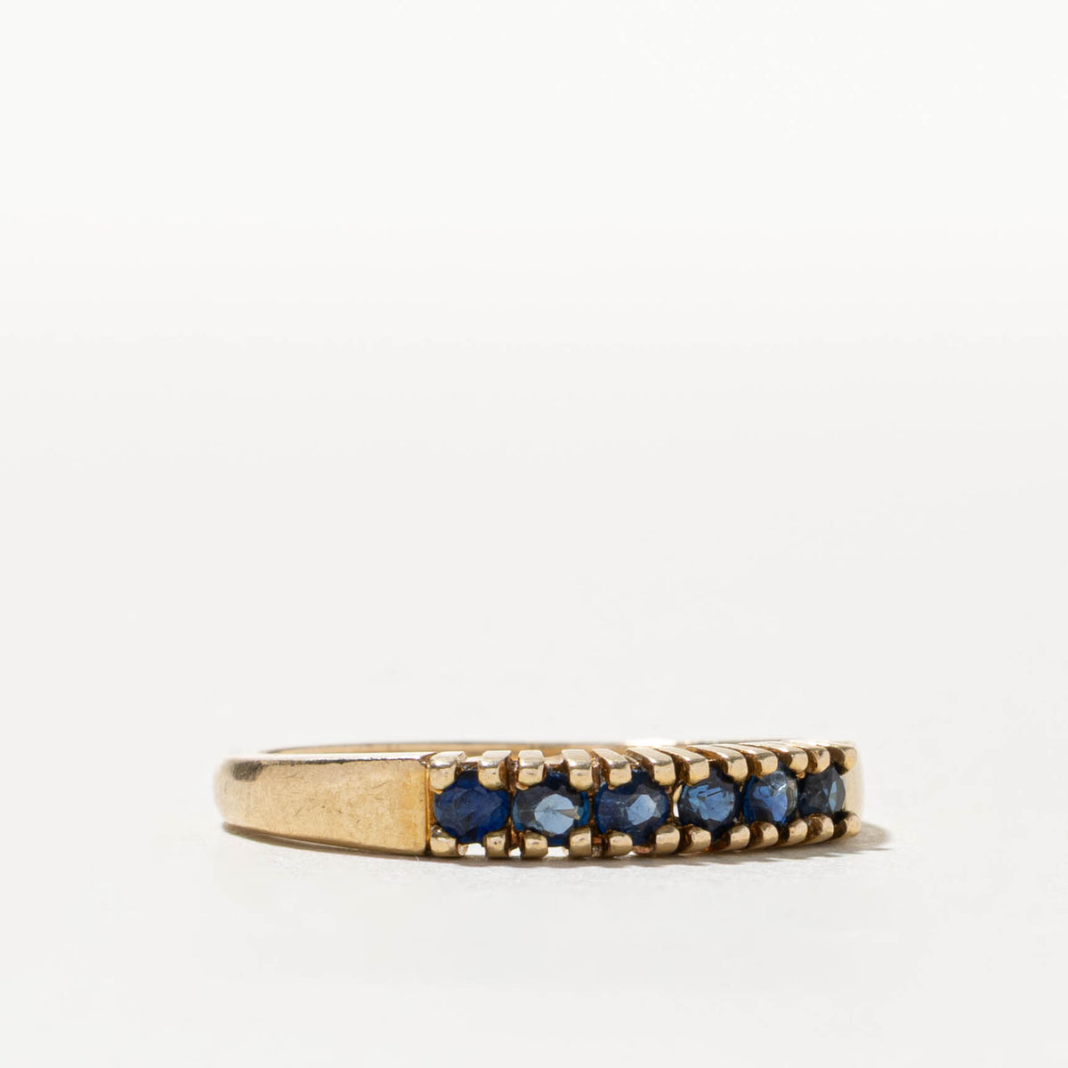 10k Six Stone Sapphire Band | 3.30mm | SZ 7.75
