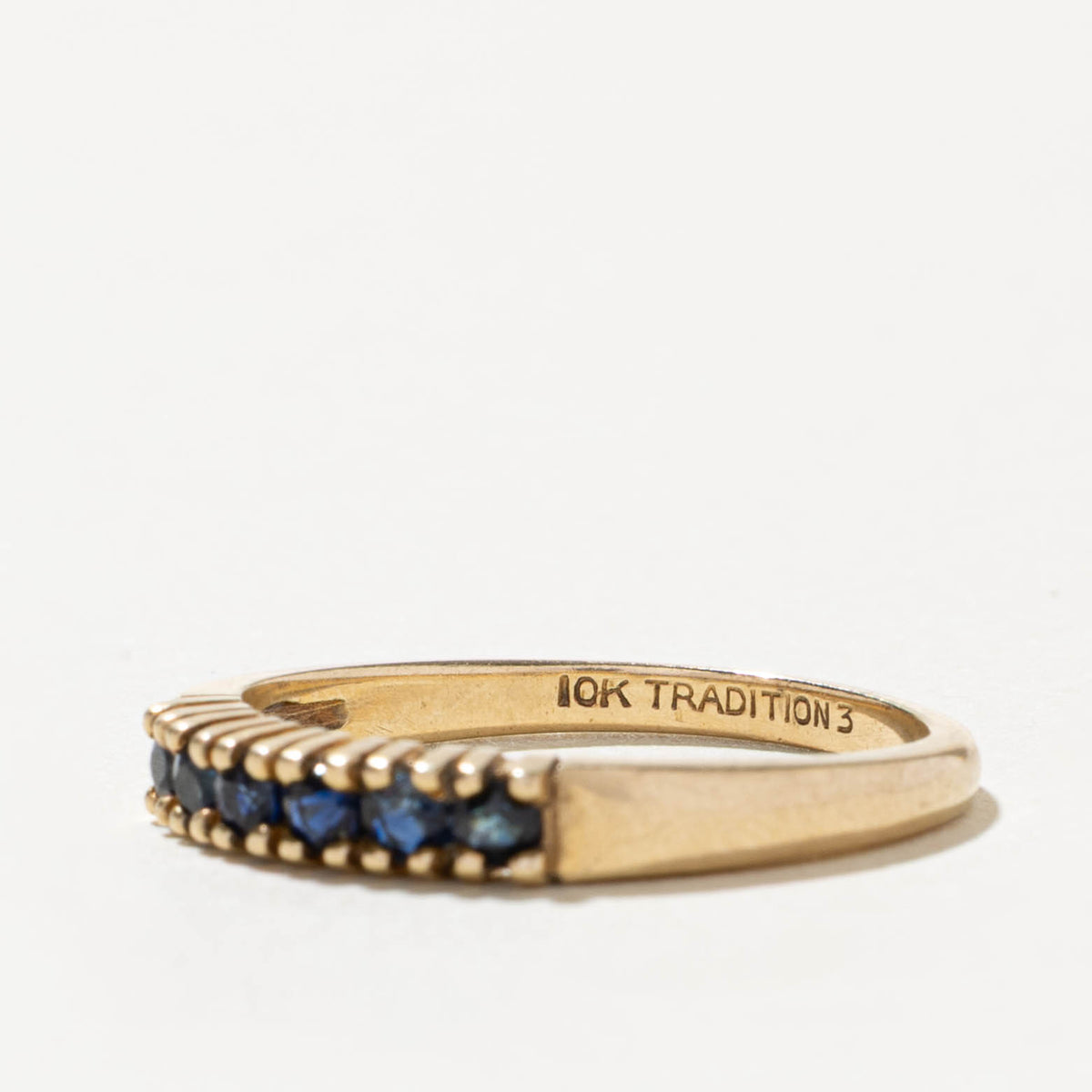10k Six Stone Sapphire Band | 3.30mm | SZ 7.75