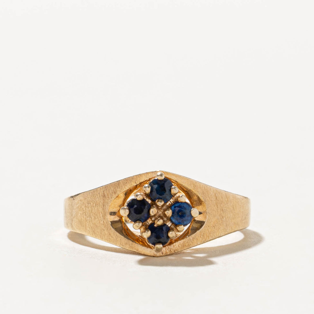 Canadian Four Stone Sapphire Cluster Textured Ring | SZ 4.25