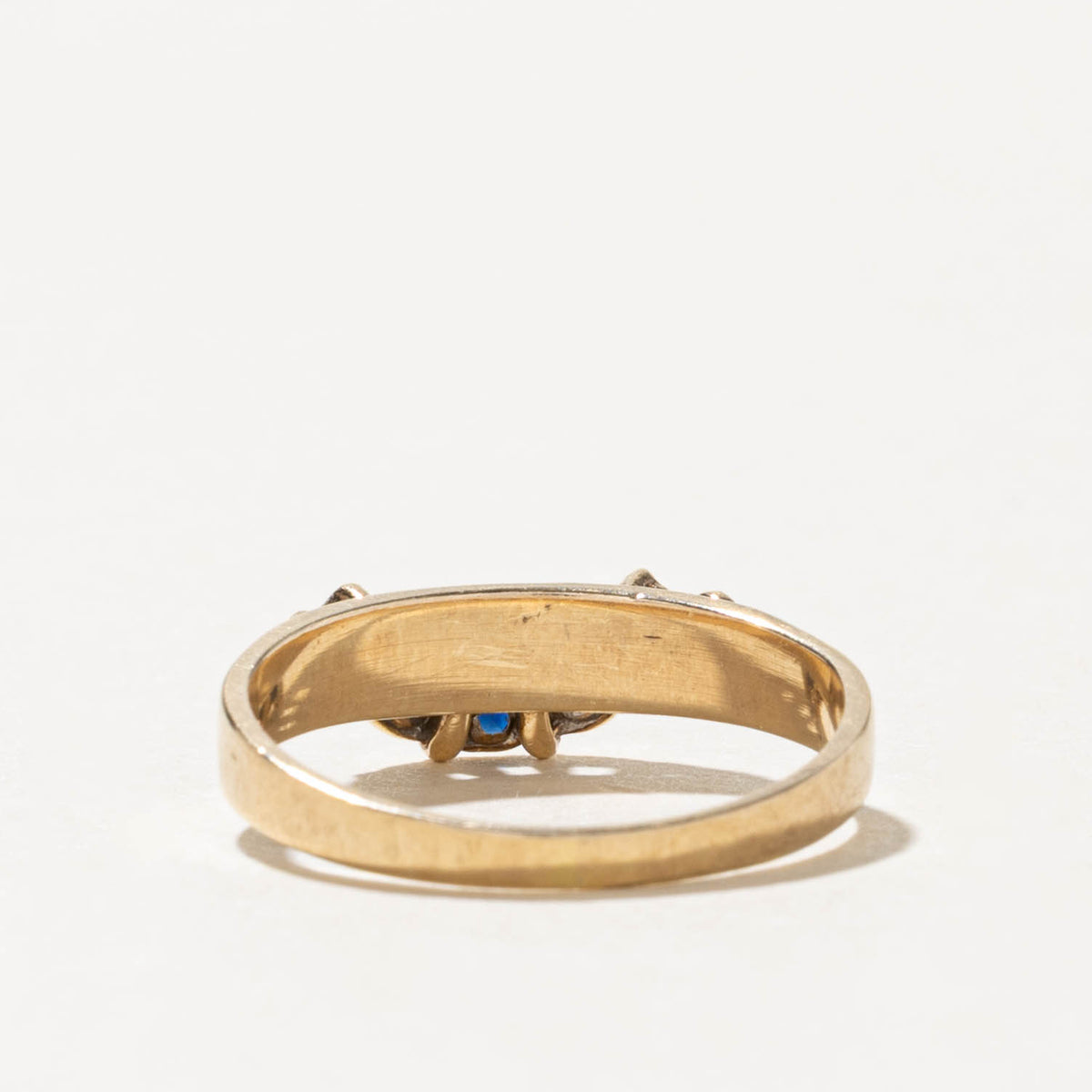 10k Five Stone Sapphire & Diamond Contour Ring | SZ 6.25