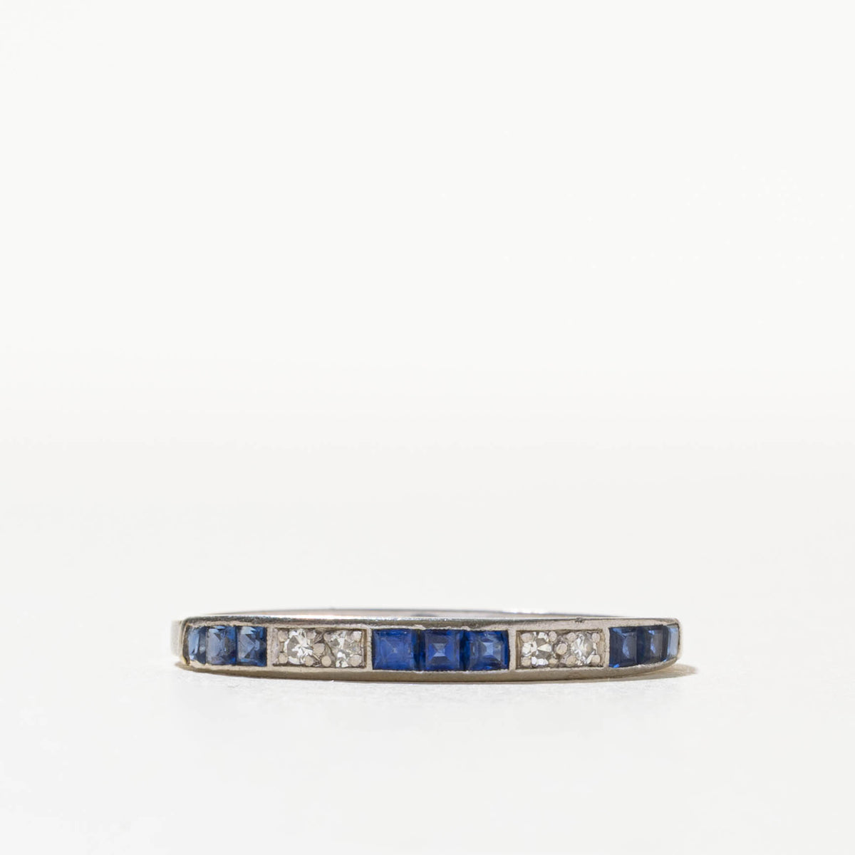 900 Platinum Semi Eternity Sapphire & Diamond Band | 2.70mm | SZ 10.5