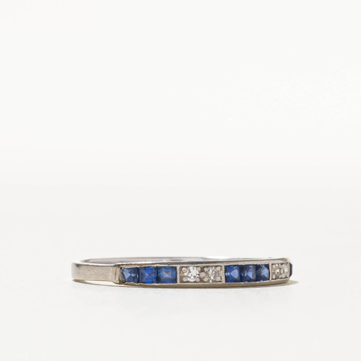 900 Platinum Semi Eternity Sapphire & Diamond Band | 2.70mm | SZ 10.5