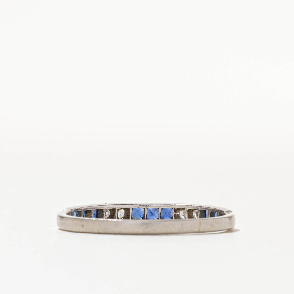 900 Platinum Semi Eternity Sapphire & Diamond Band | 2.70mm | SZ 10.5