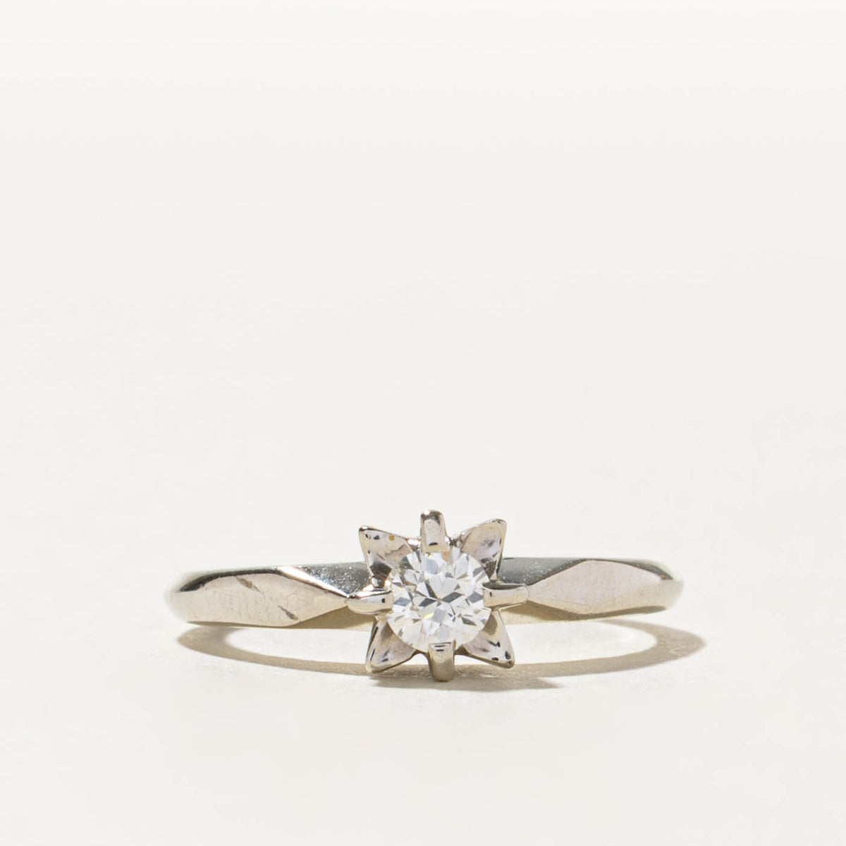 14k Solitaire Old European Cut Diamond Ring | 0.18ct SI1 H | SZ 4.25