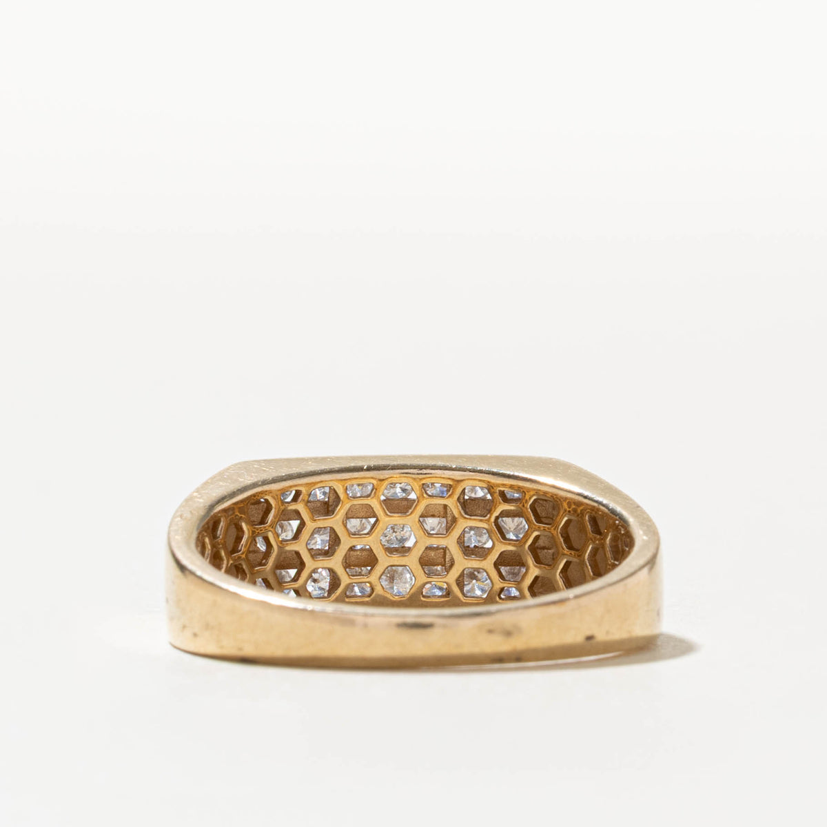 10k Multi Row Channel Set Diamond Signet Ring | 0.50ctw | SZ 10.25