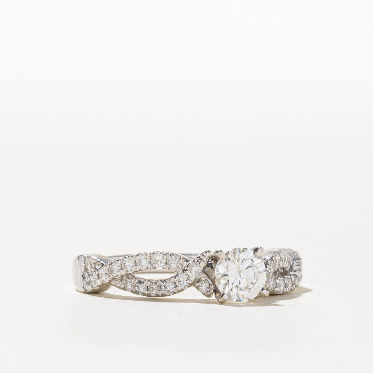 14k Diamond Accented Cross Over Ring | 0.45ct SI2 H, 0.22ctw | SZ 7