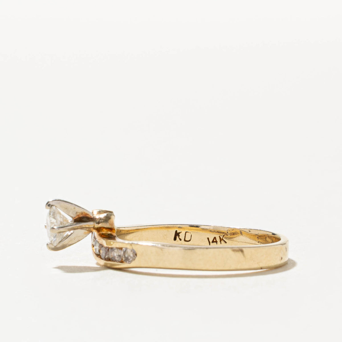 14k Diamond Channel Set Accented Bypass Ring | 0.29ctw | SZ 6.5