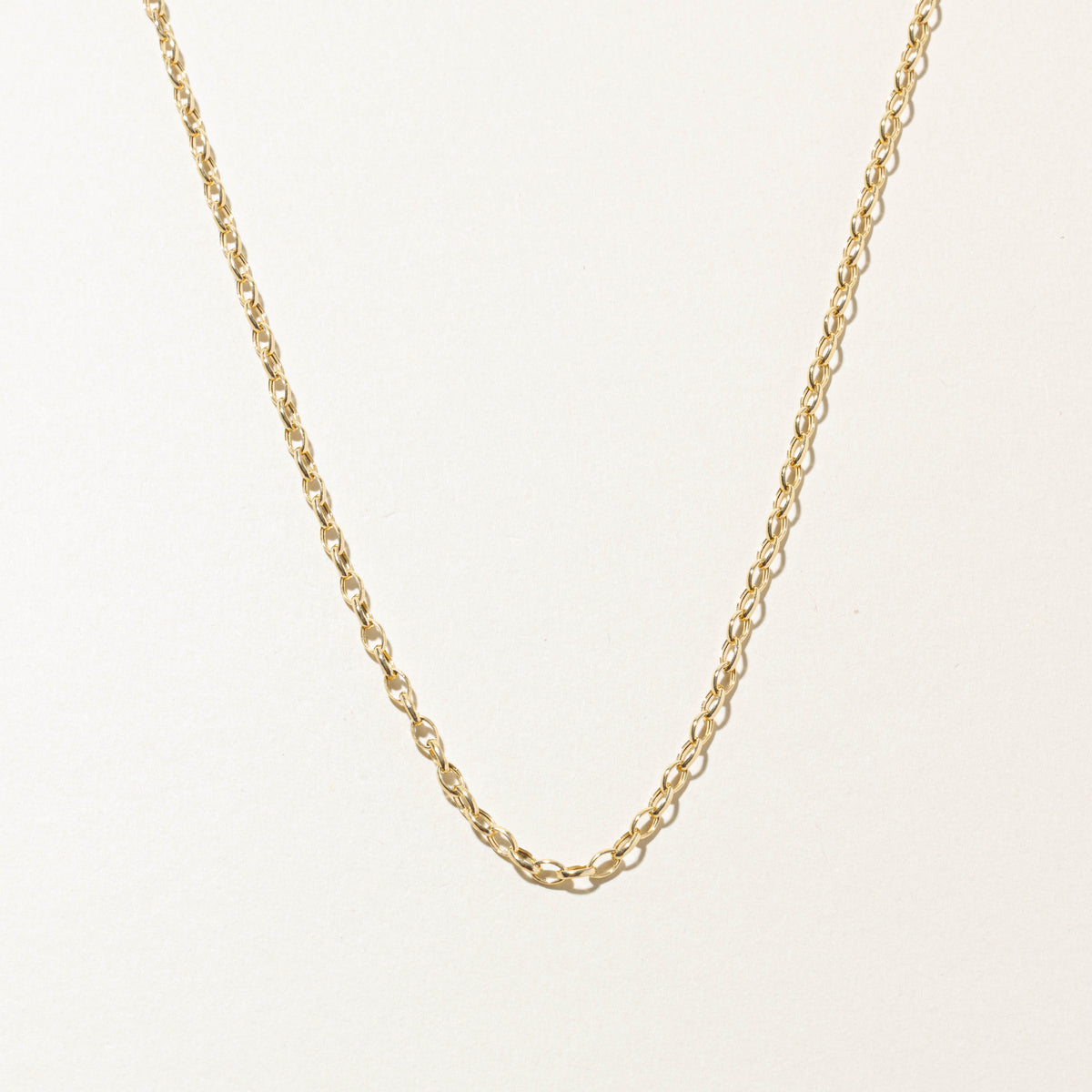 14k Yellow Gold Cable Link Chain | 3.1mm | 18"