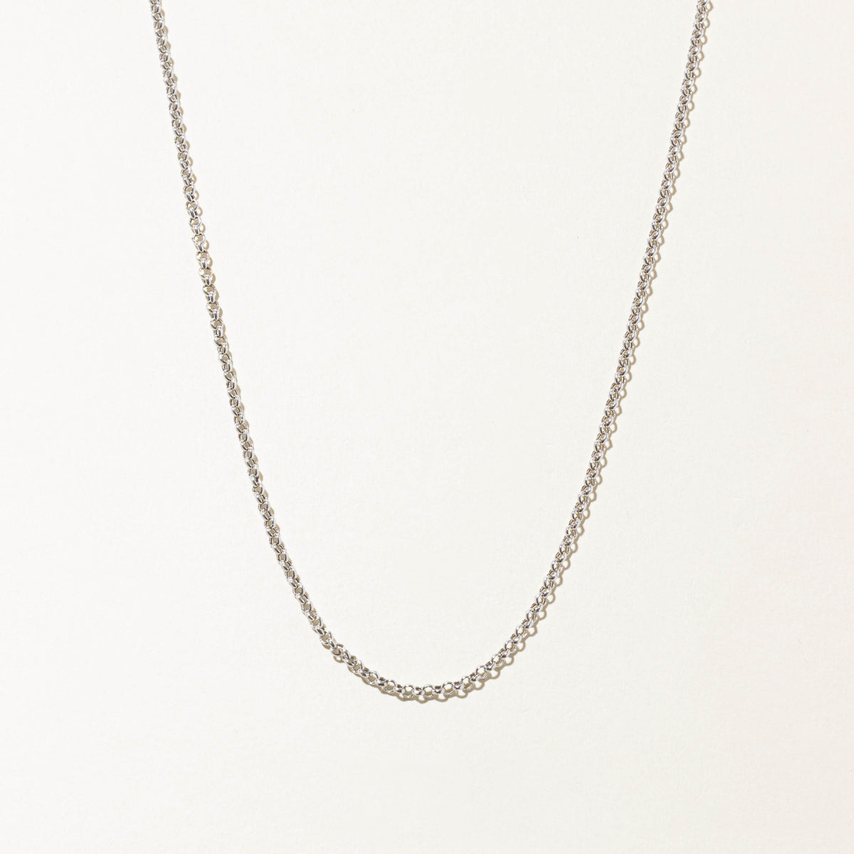 14k White Gold Rolo Chain | 2.35mm | 18"