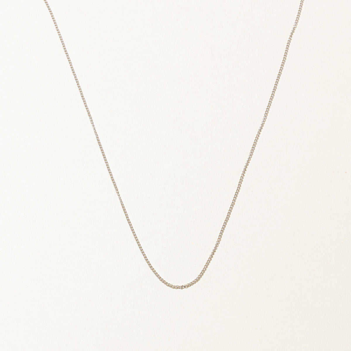 14k White Gold Curb Link Chain | 1.1mm | 18"