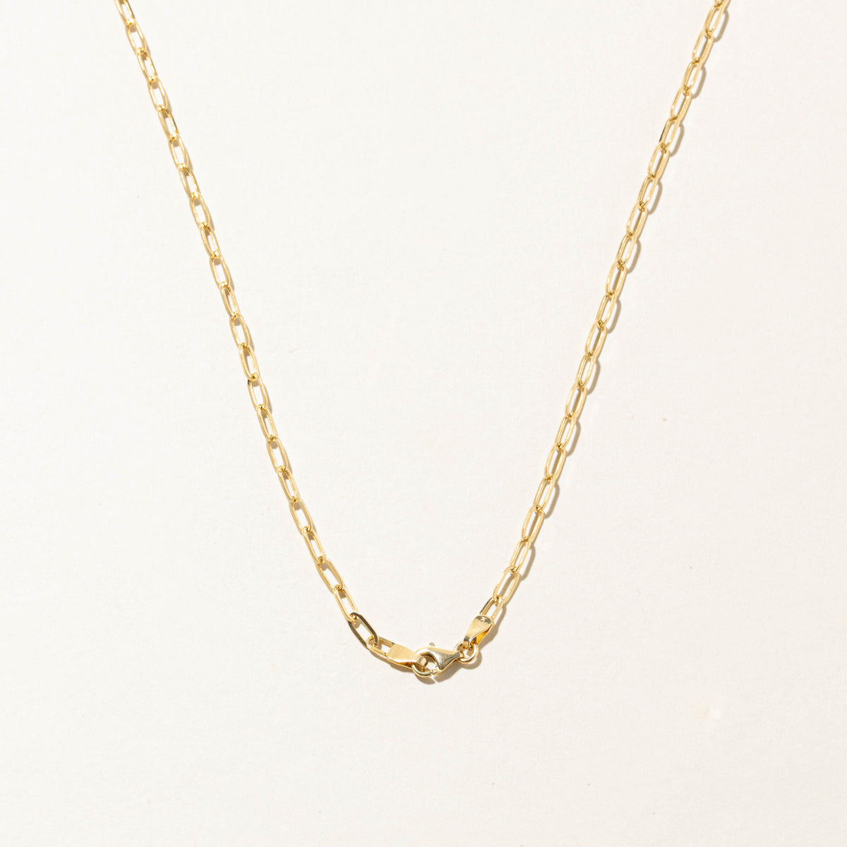 18k Yellow Gold "C" Initial Paperclip Chain Pendant Necklace | 18"