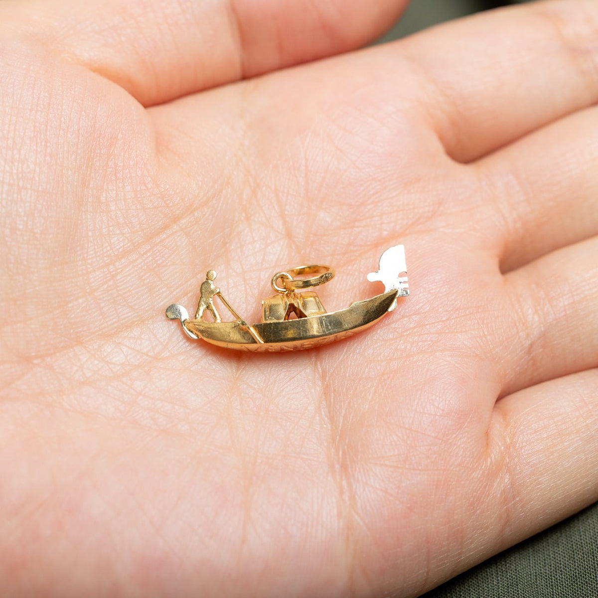 18k Yellow & White Gold Gondola Charm