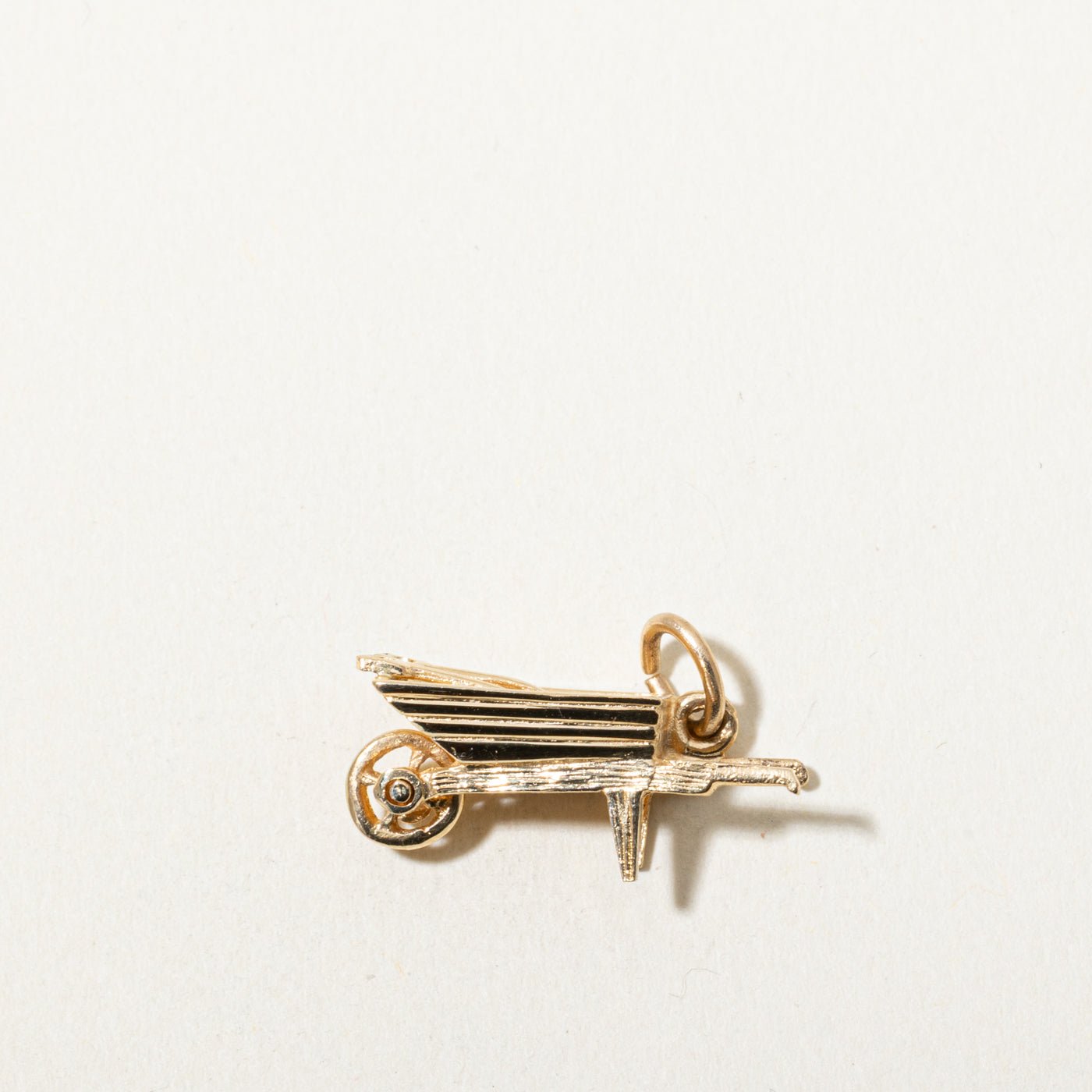 14k Yellow Gold Wheelbarrow Charm