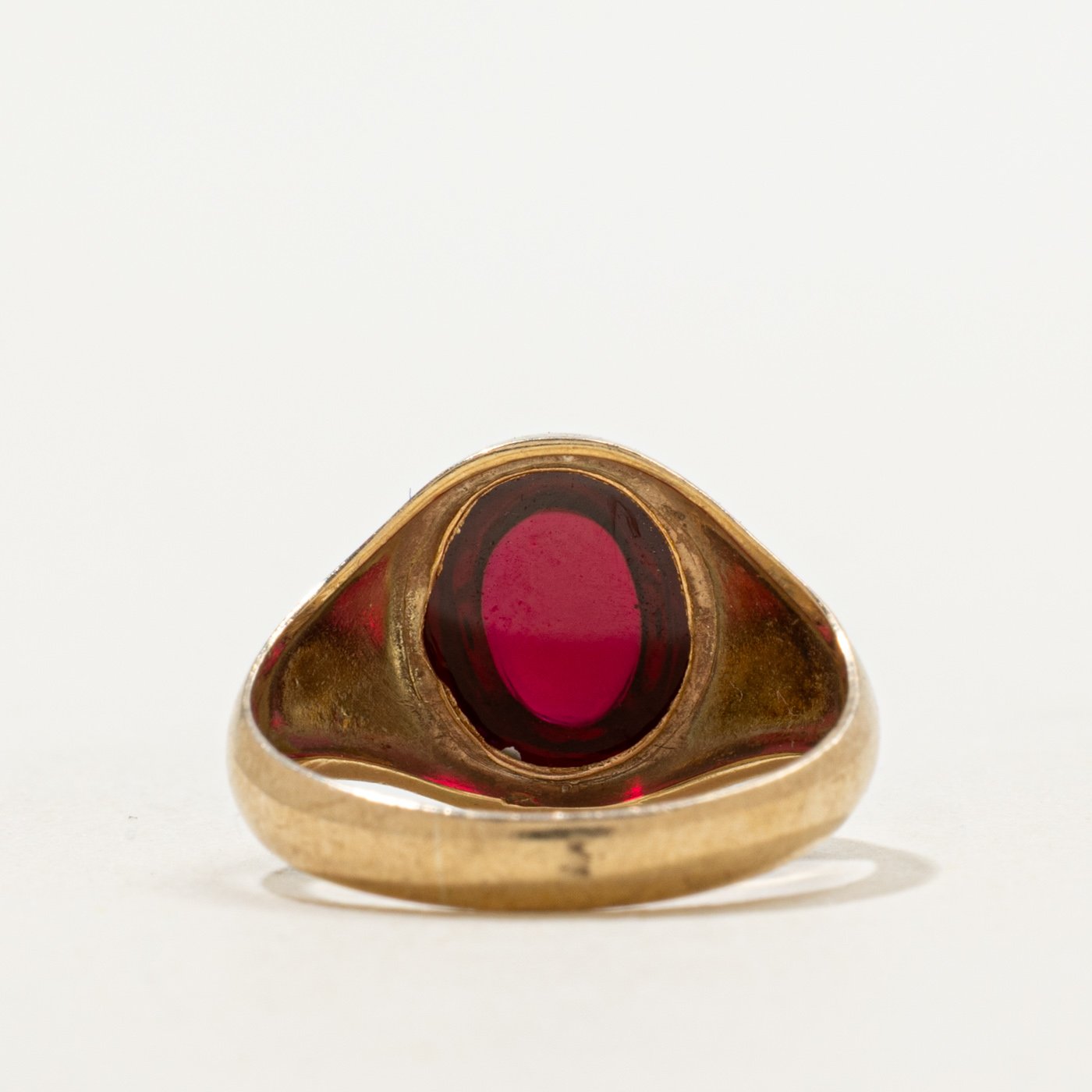 1970s 9K Ring with Synthetic Ruby