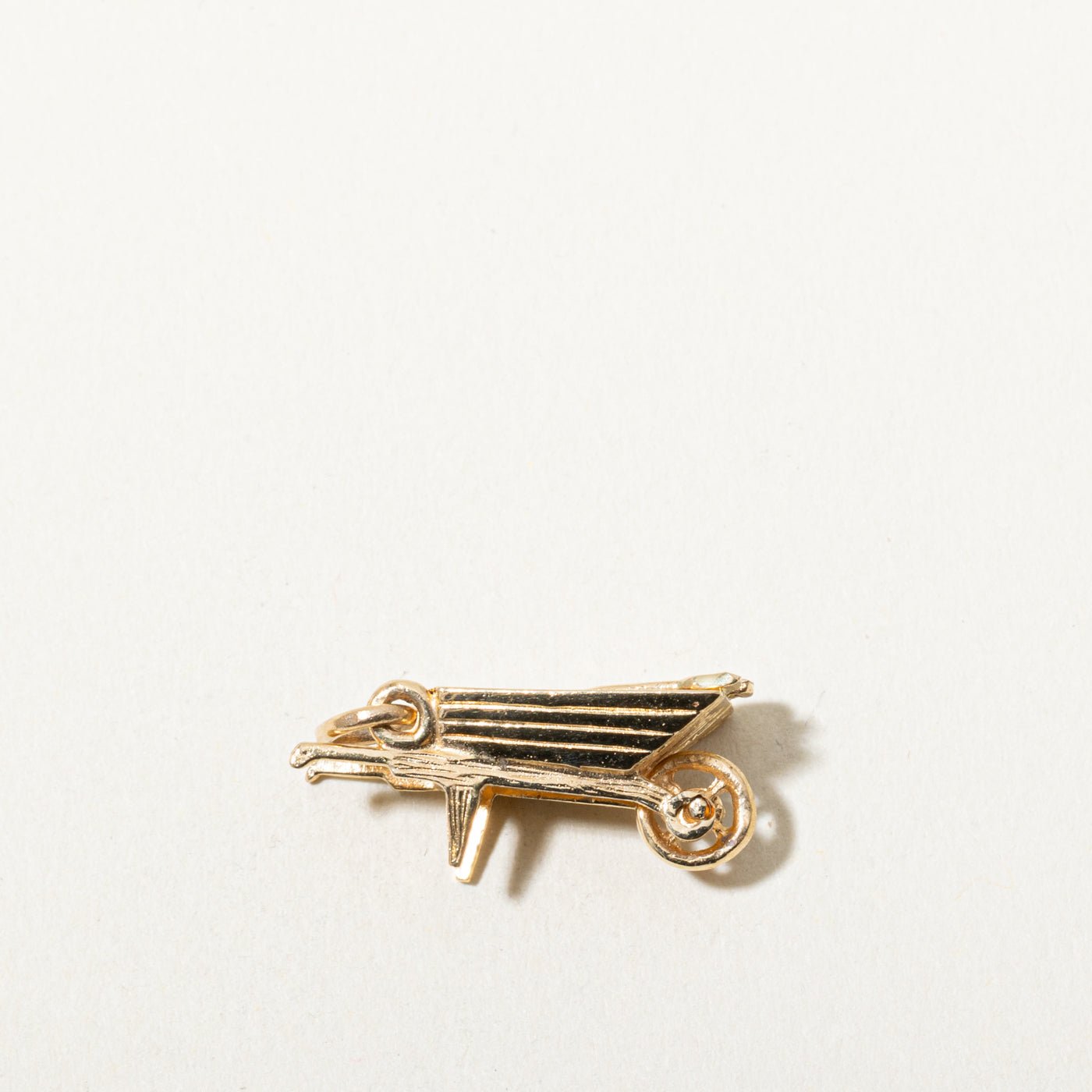 14k Yellow Gold Wheelbarrow Charm