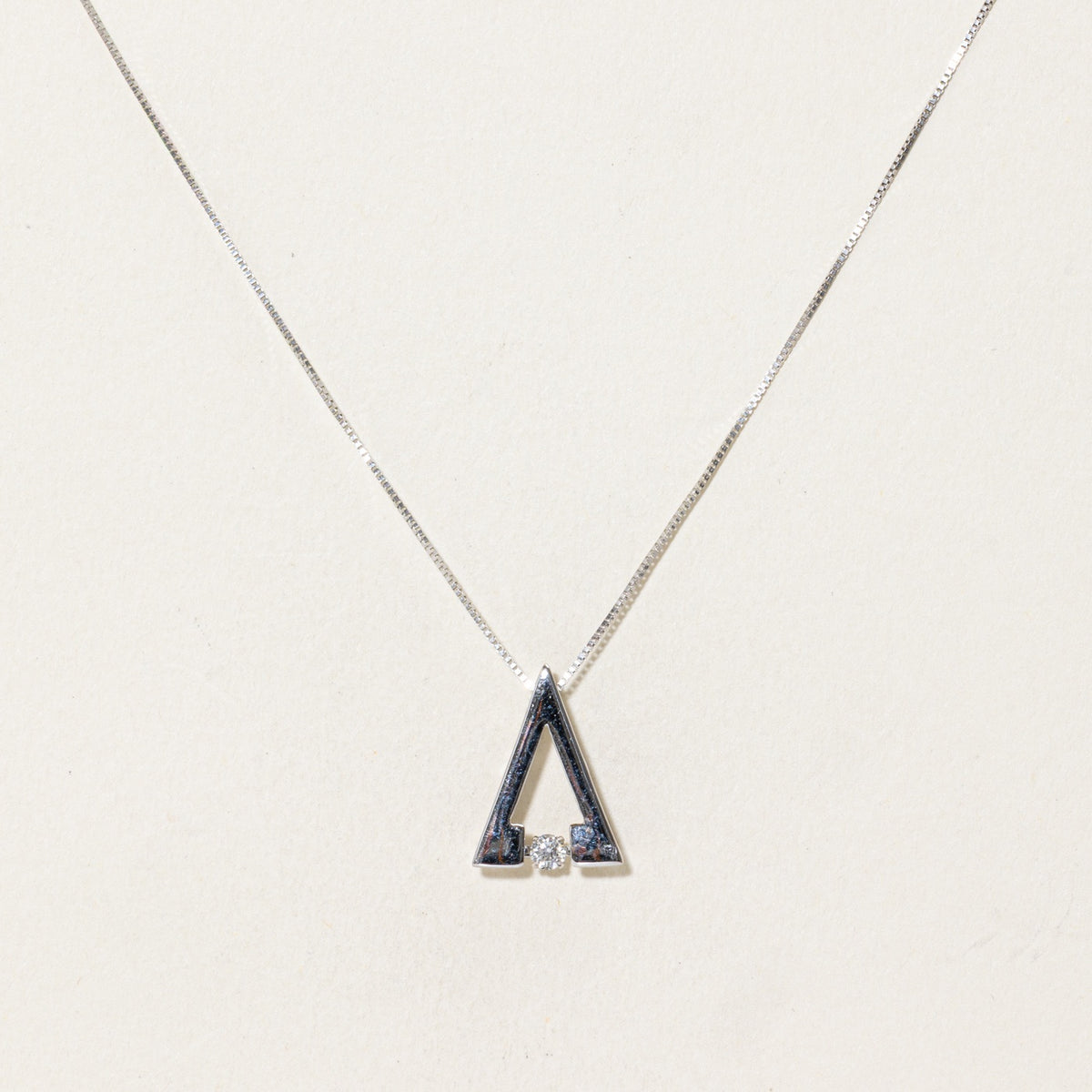 10k Diamond Open Triangle Pendant Necklace | 18.5"
