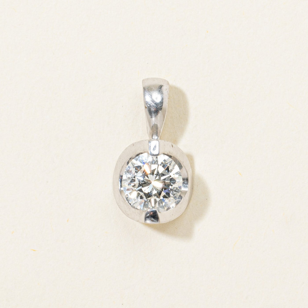 10k Tension Set Diamond Pendant | 0.67ct SI1 G