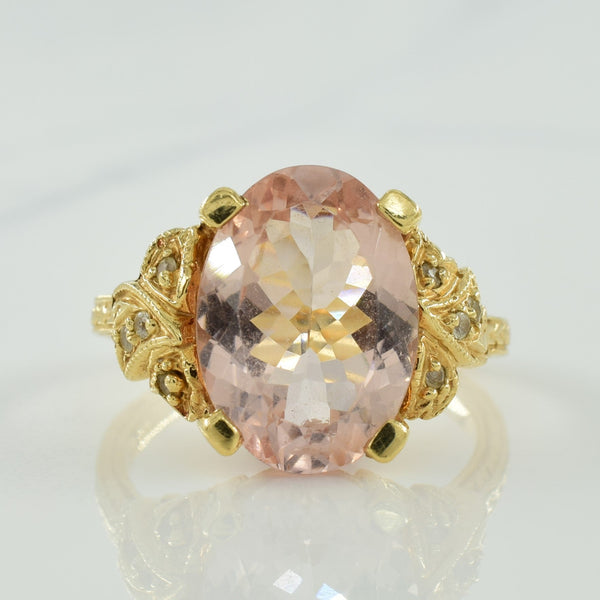 Morganite & Synthetic Spinel Ring | 4.75ct, 0.10ctw | SZ 7 |