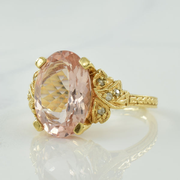 Morganite & Synthetic Spinel Ring | 4.75ct, 0.10ctw | SZ 7 |