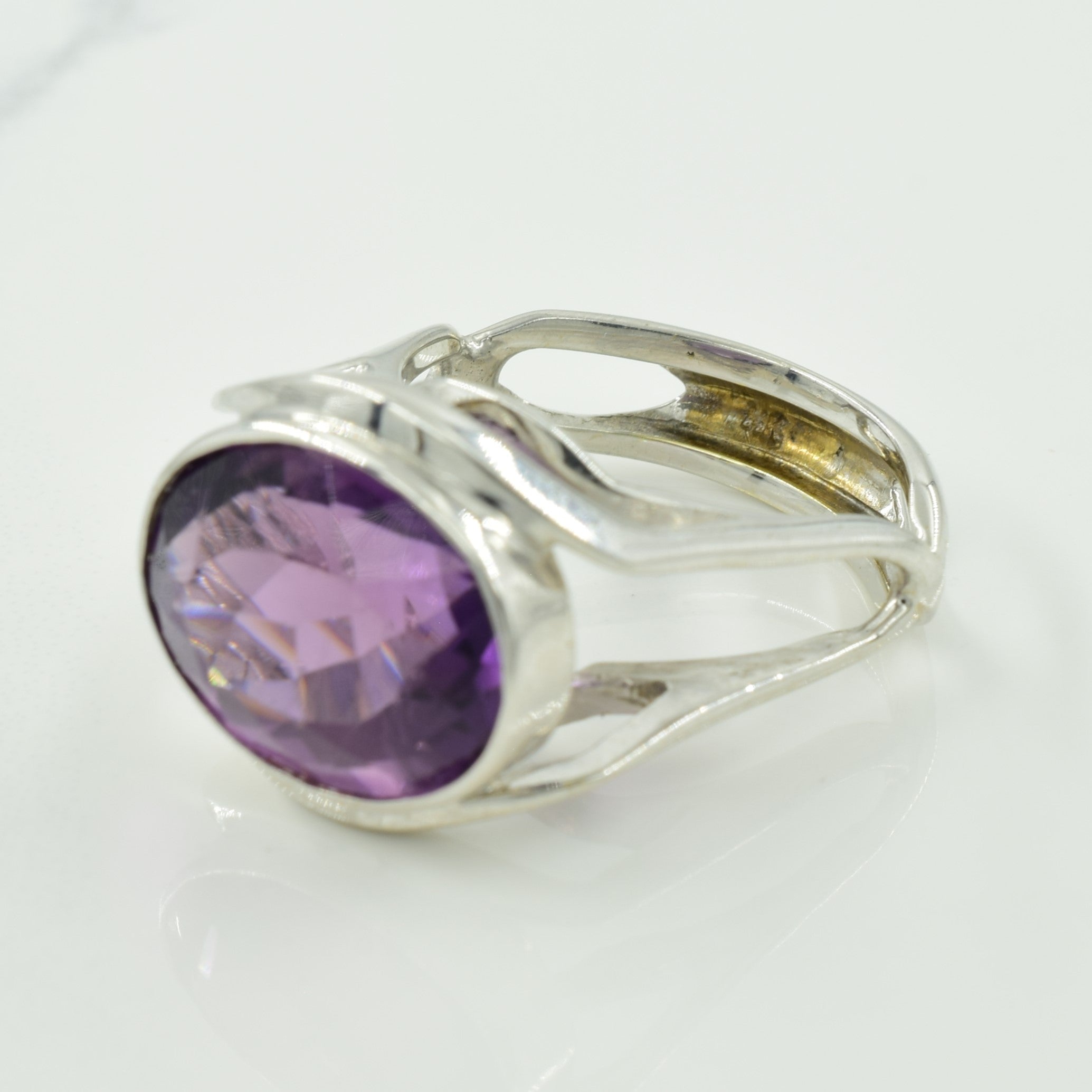 Bague ovale en améthyste | 9,00 ct | Taille 6,75 | 