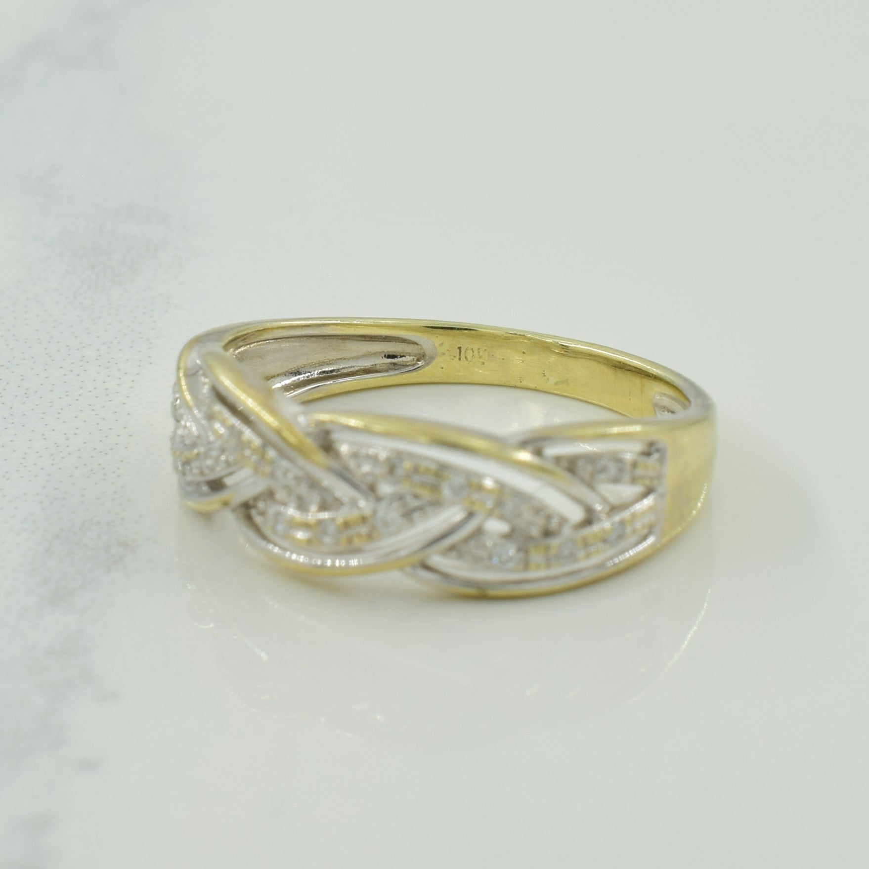 Criss Cross Diamond Ring | 0.08ctw | SZ 5.25 |