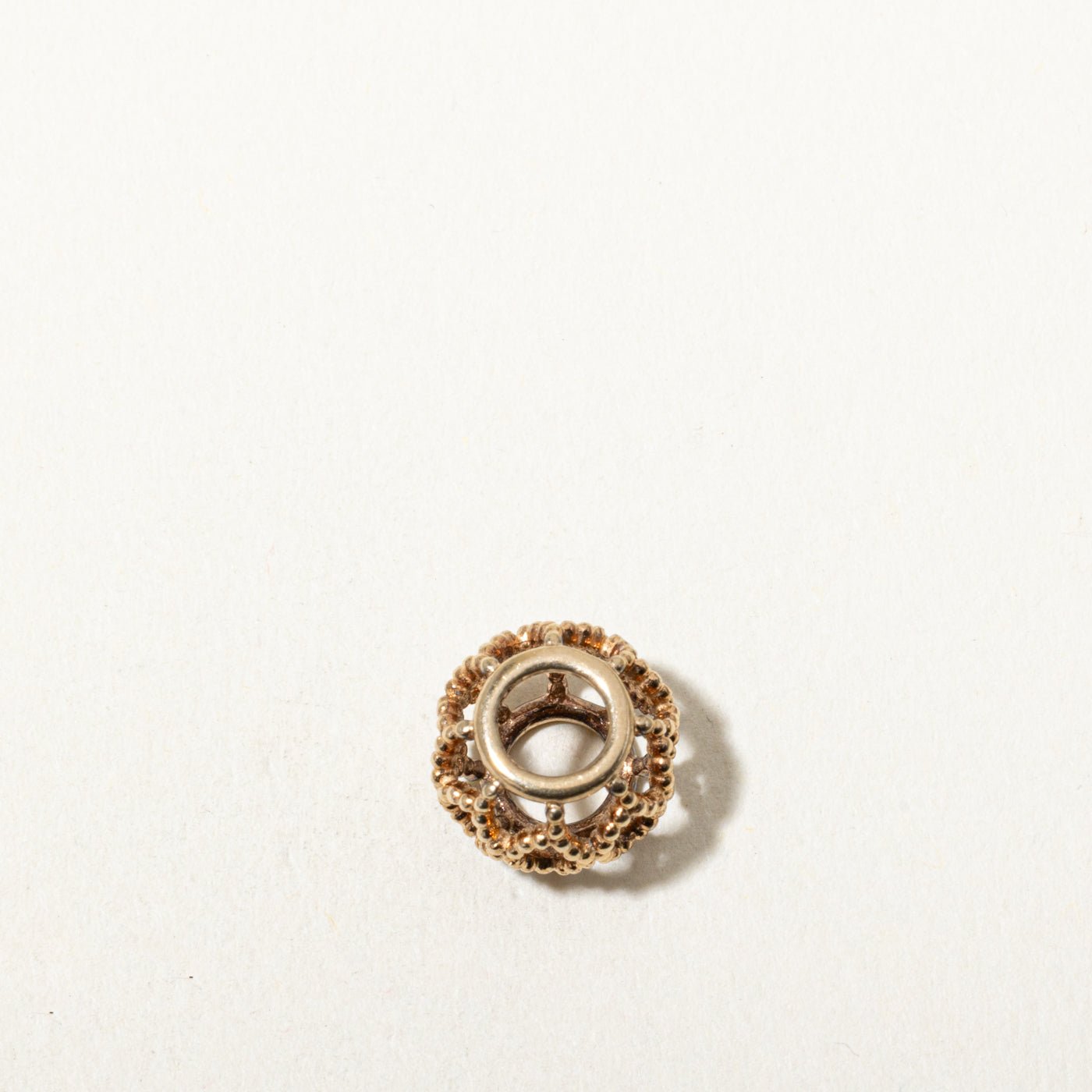 14k Rose Gold Openwork Milgrained Bauble Pendant