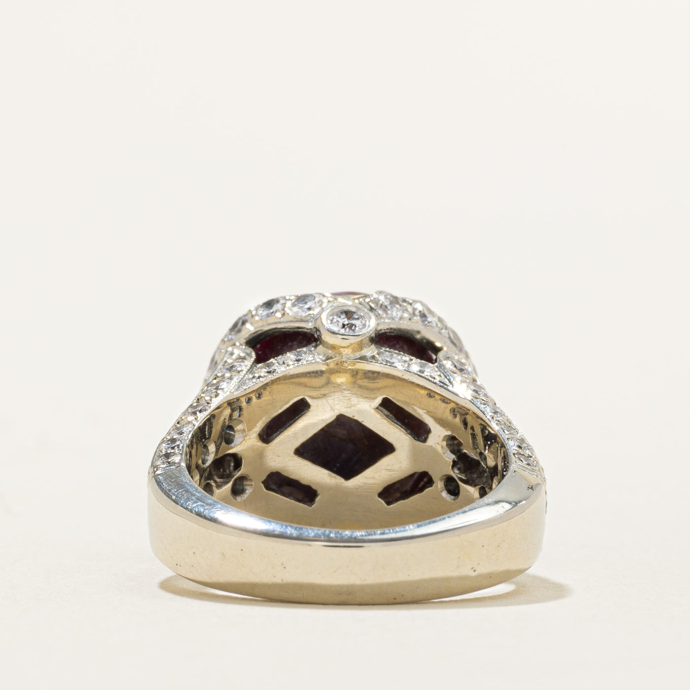 Star Ruby & Diamond Cocktail Ring | 1.10ctw, 11.45ct | SZ 5.25 |