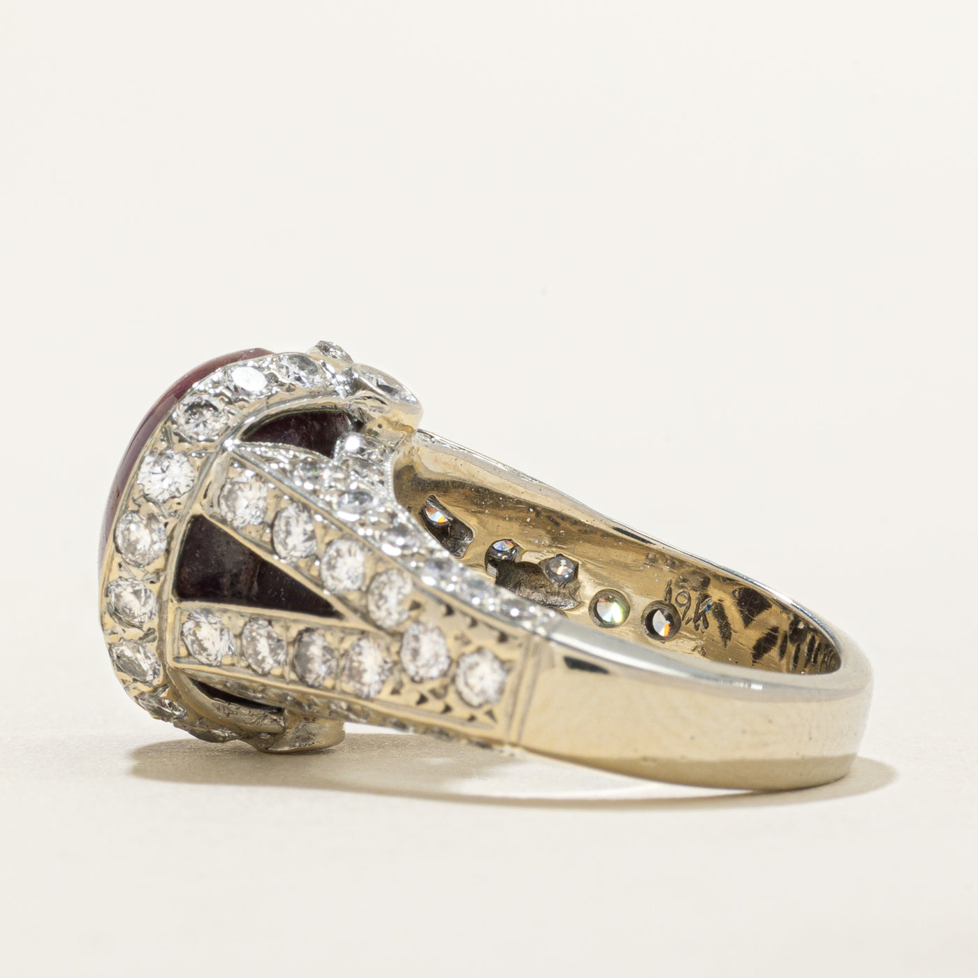 Star Ruby & Diamond Cocktail Ring | 1.10ctw, 11.45ct | SZ 5.25 |