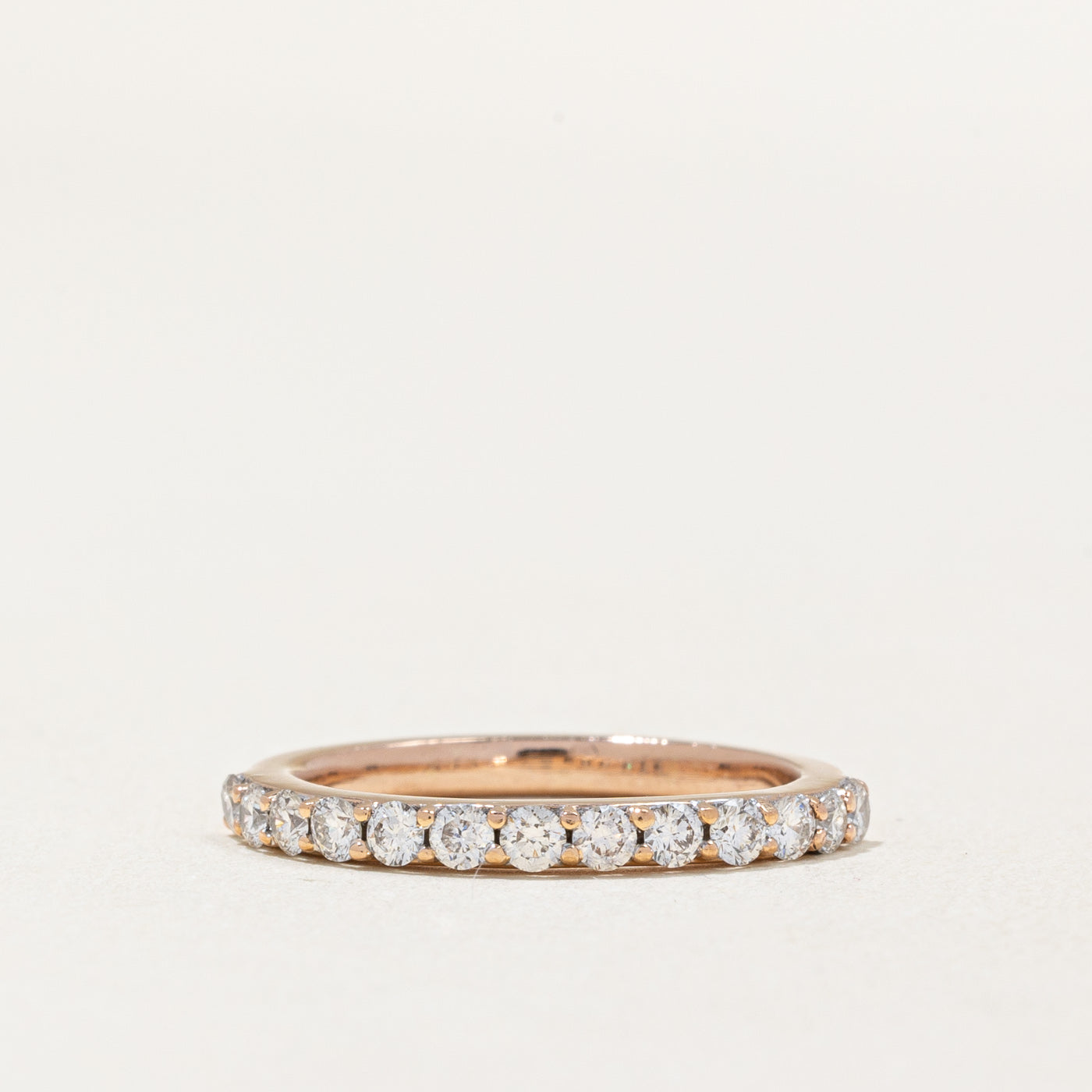 Alliance semi-éternité en or rose 18 carats sertie de diamants | 0,50 ct VS1/VS2 H/I | Taille 6 | 